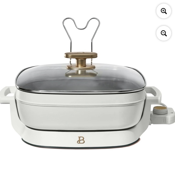 drew barrymore Other - Drew Barrymore 5 in 1 White Electric Skillet with Glass Lid new no box